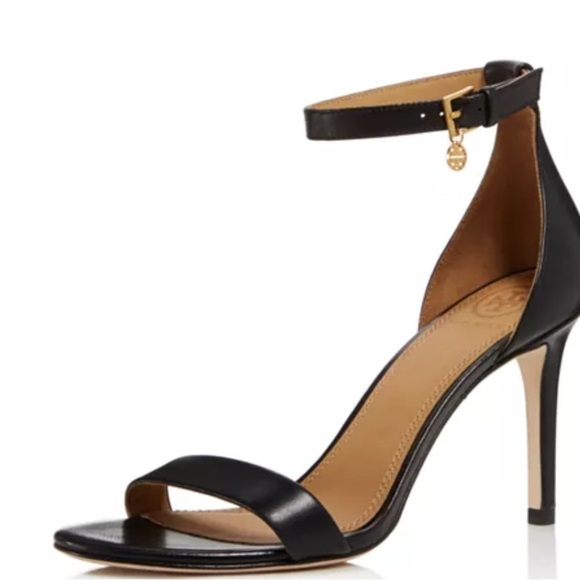 Tory Burch Shoes - Tory Buy Black High Heeled leather Sandal with Open Toe and Stiletto Heel size 5